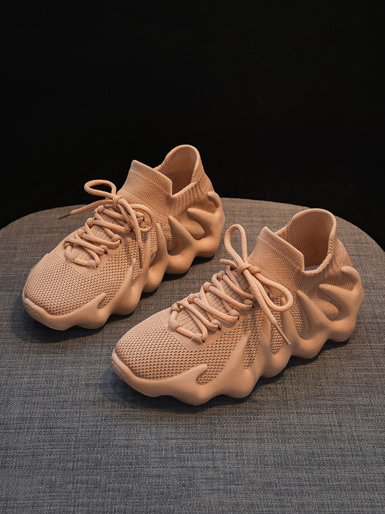 Lace-up Knit Breathable Sneakers