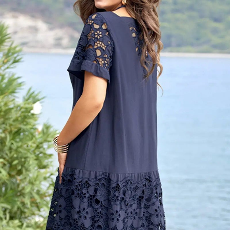 Elegant Floral Lace Loose Flowy Dress