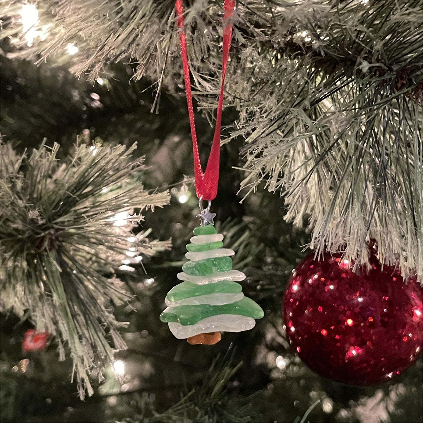 🎄Lake Erie Sea Glass Christmas Tree Ornament