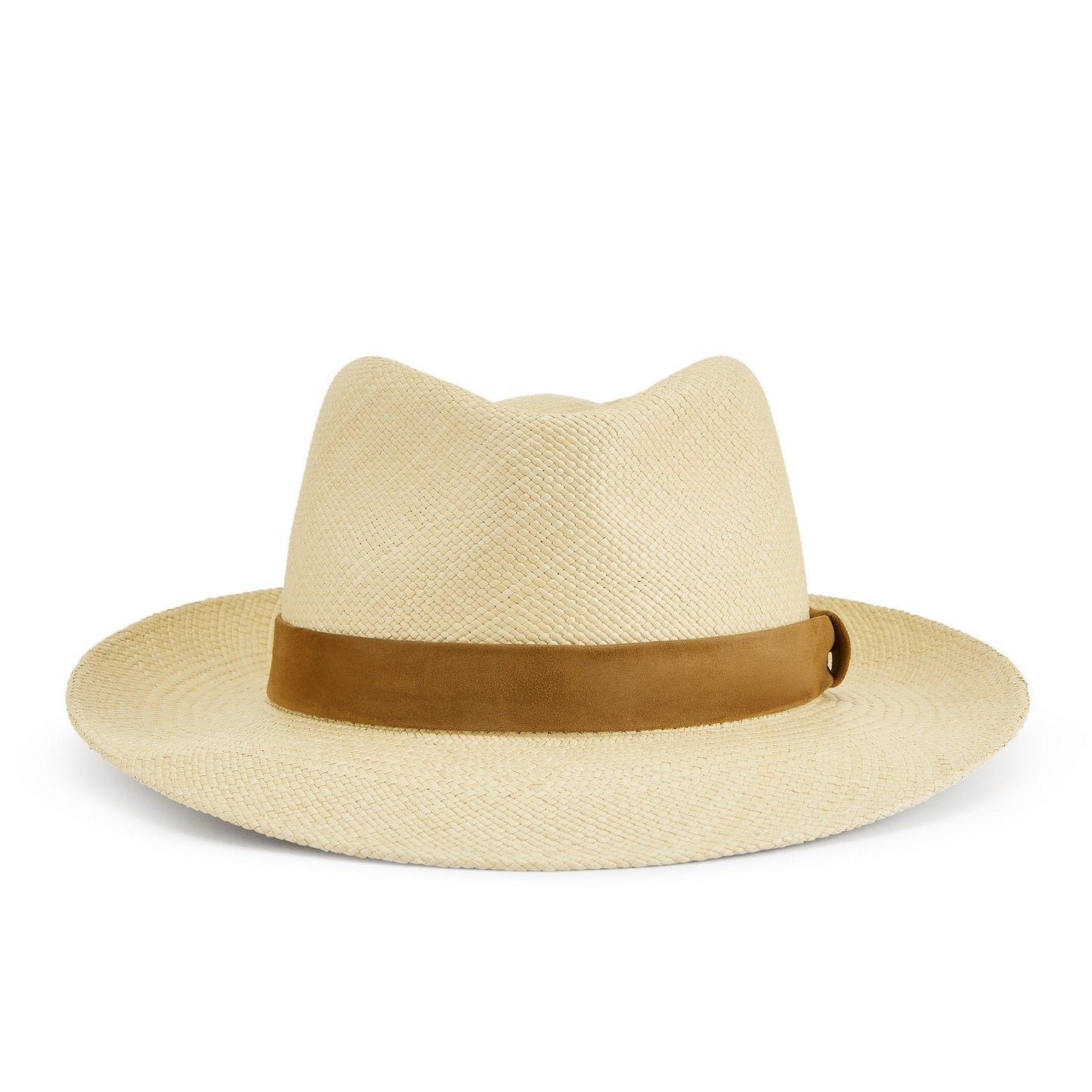 Advanced Original Panama Natural Toquilla Straw | 2.5 cm Suede Trim-Handwoven in Ecuador (HatBox Included)