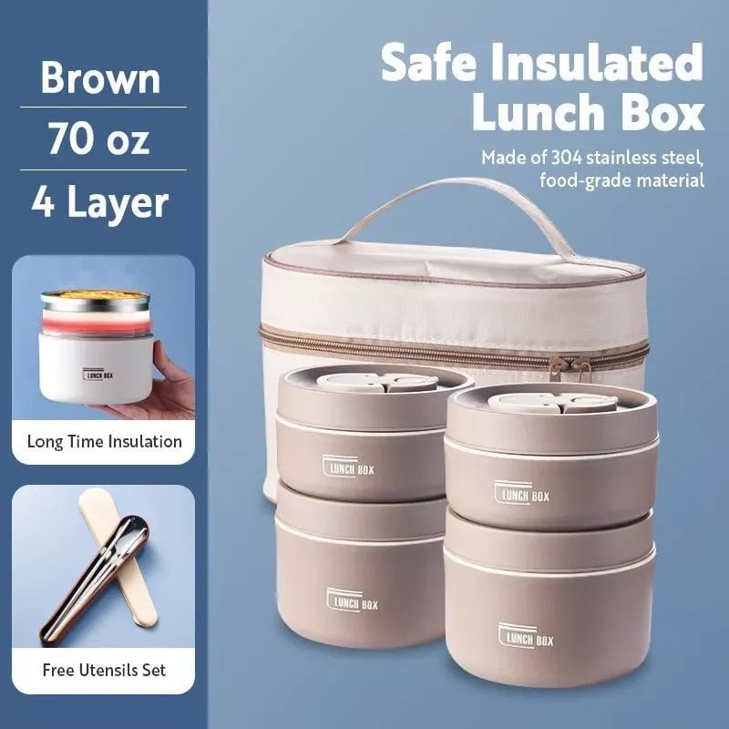 (Promotion 49% OFF) Portable Insulated Lunch Container Set - BUY 2 FREE SHIPPING