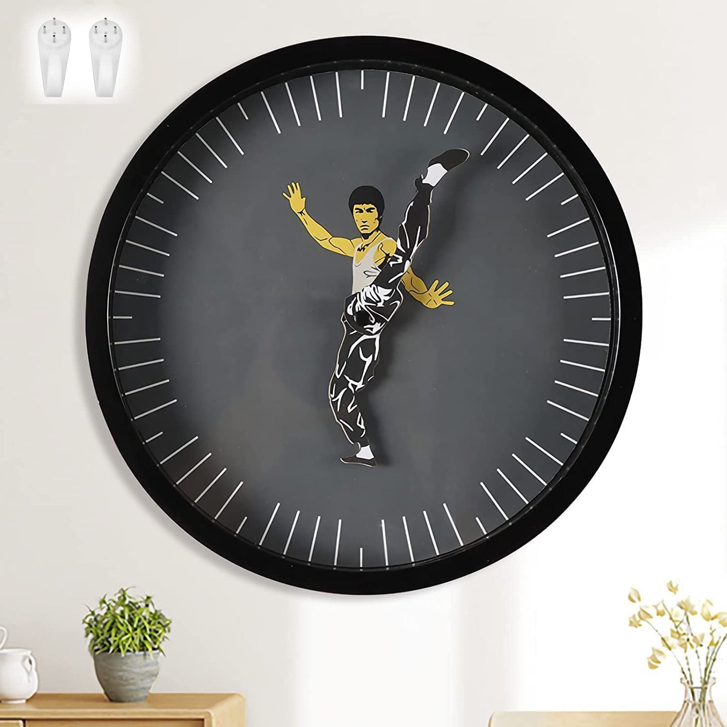 Kung Fu Wall Clock Bruce Lee Home Decoration Personality Creative Round Clock