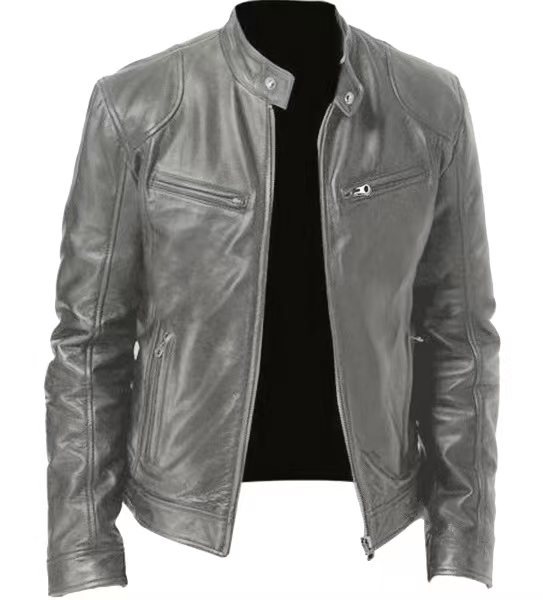 Biker Casual Zipper Leather Jacket