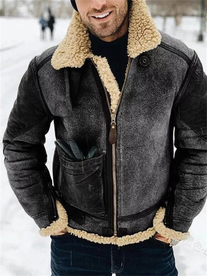 Men's Large Pocket Zippered Padded Coat