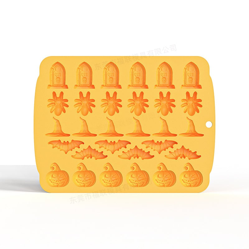 Halloween Silicone Mold, Chocolate Mold Wax Melt Mold 30 Cavities Jelly Ice Cube Mold Halloween