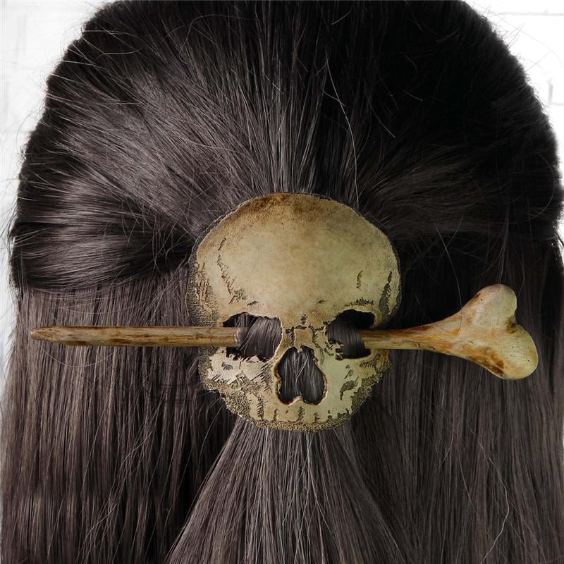 Death Moth/Skull HairPins Stick Slide with Faux Bone