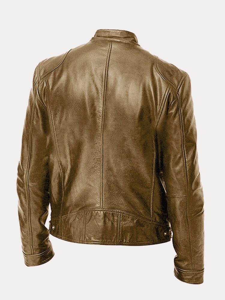 Biker Casual Zipper Leather Jacket