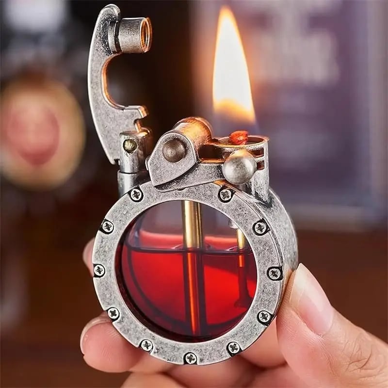 DIY Retro Metal Rocker Kerosene Windproof Lighter