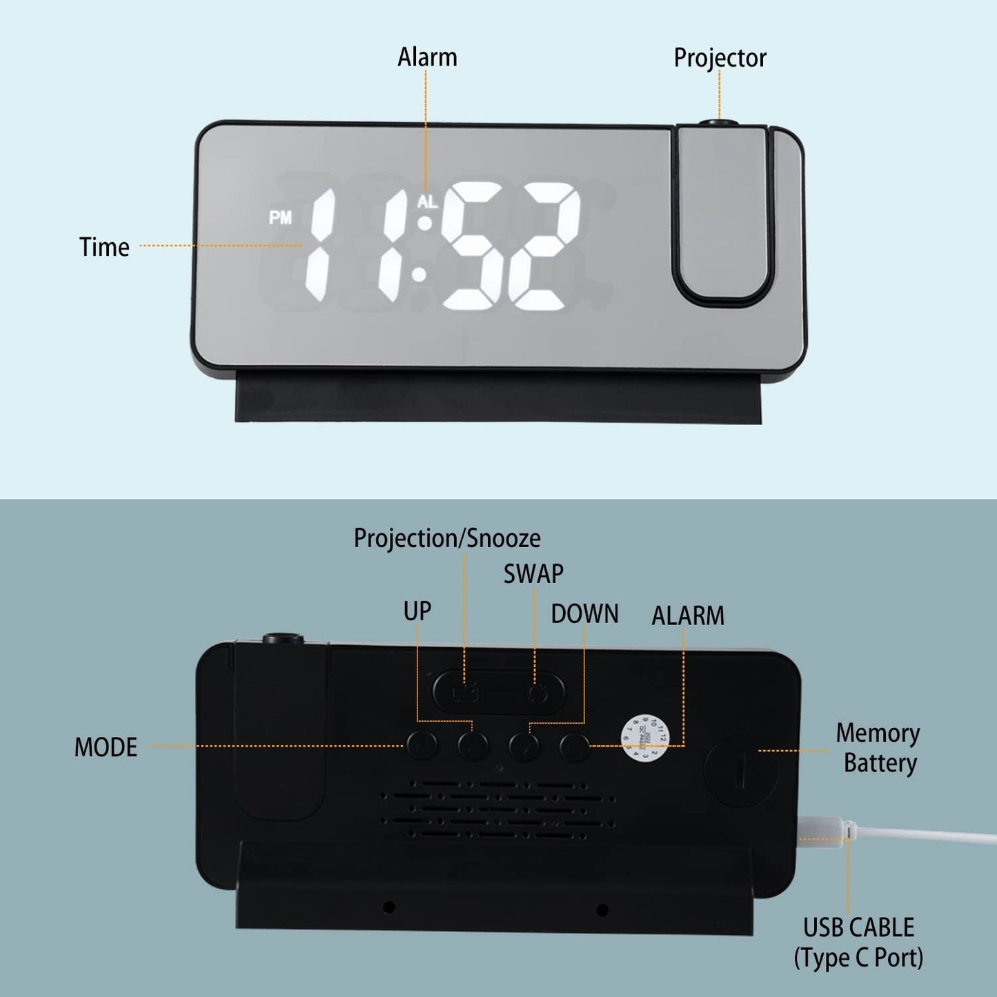 projection alarm clock⏰