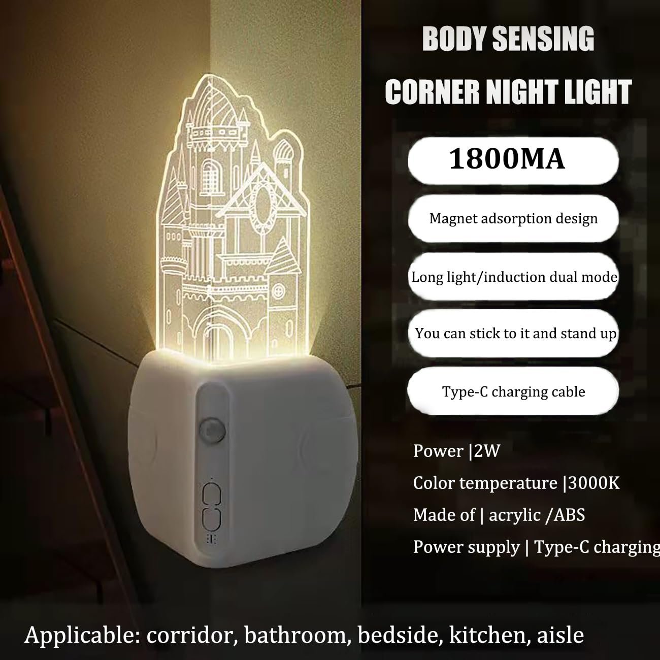 Corner Anti-collision Sensor Night Light