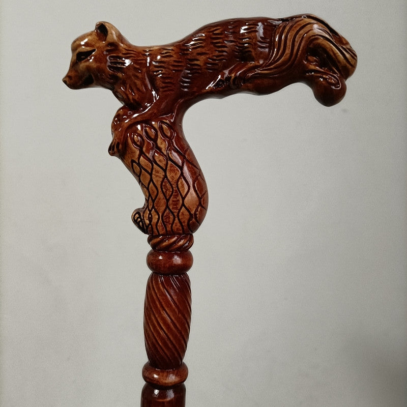 Designer Art Wooden Cane badass Walking Stick Horse with Saddle, Fancy decorative canes for ladies and men