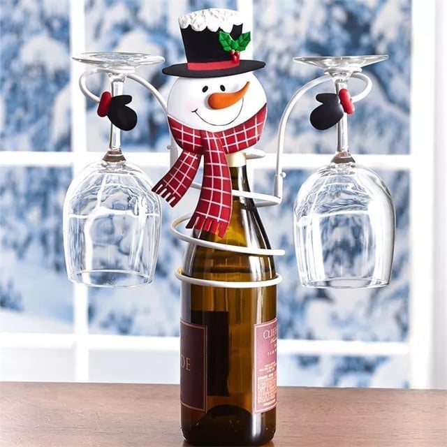 🎄 Holiday Wine Bottle Glass Holders