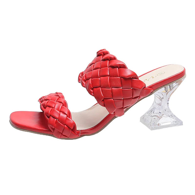 Crystal High-heeled Slippers