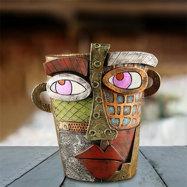 Handmade Brutalist Abstract Beauty Face Flower Pot - Buy two and get free shipping!