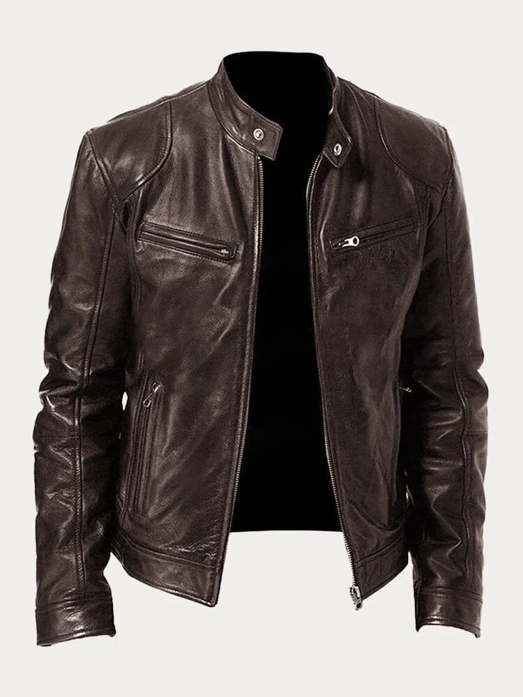 Biker Casual Zipper Leather Jacket