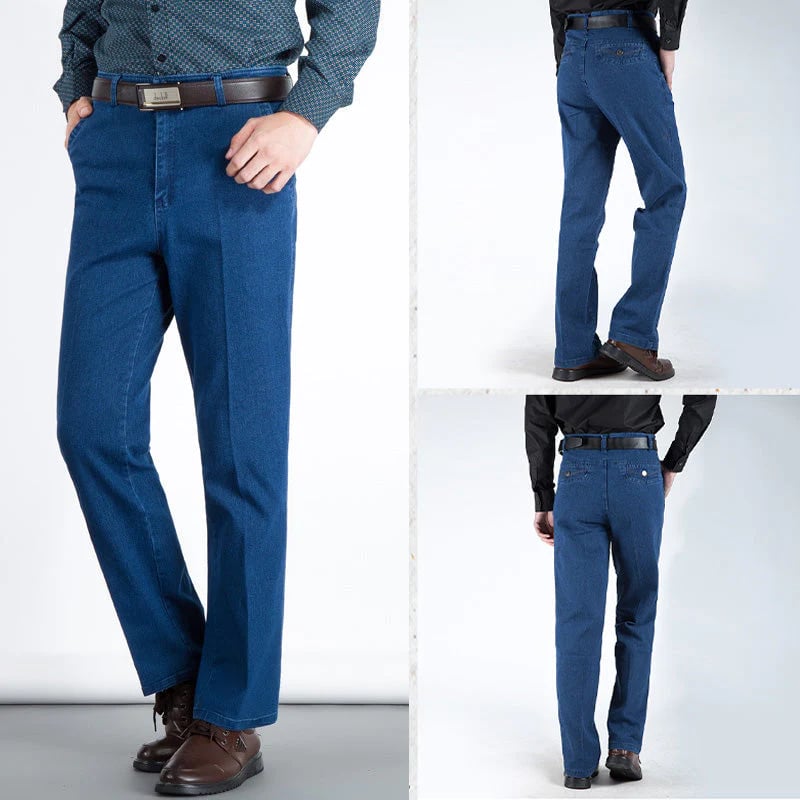 Men's High Waist Straight Cut Jeans