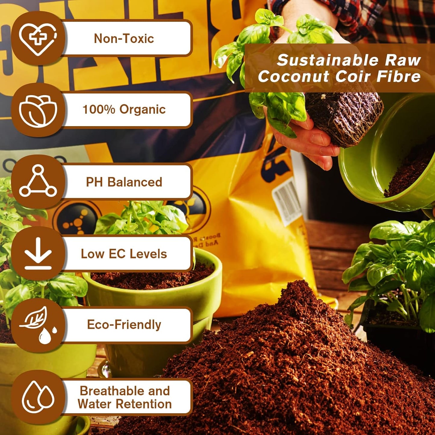 Premium Organic Coconut Coir Bricks for Plants