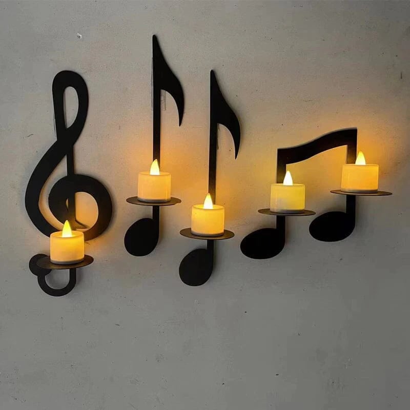 Black Music Note Wall Sconce