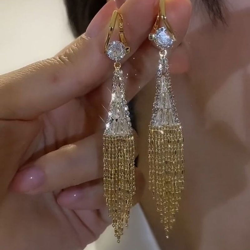 Diamond Tassel Earrings