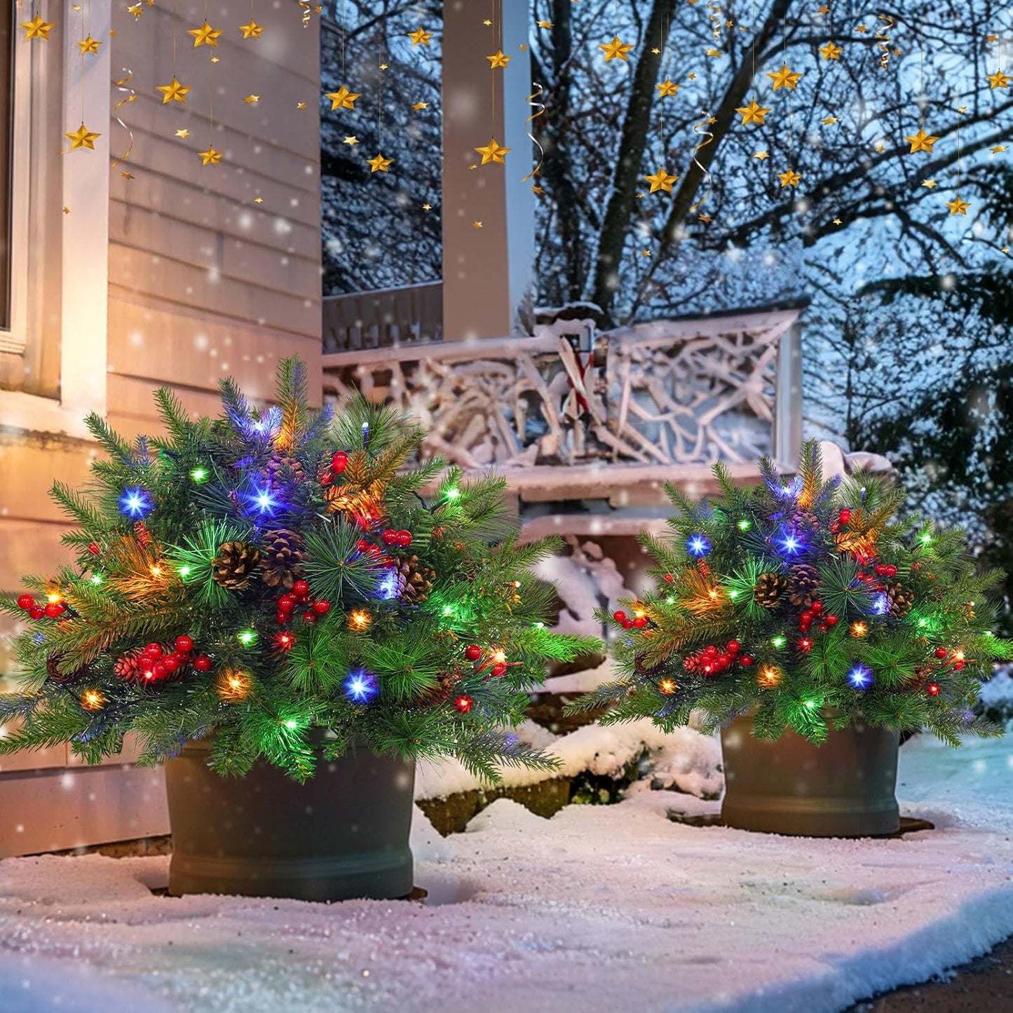 🎄CHRISTMAS ON SALE🔥Pre-lit Artificial Christmas Tree Feel Real Urn Filler💐