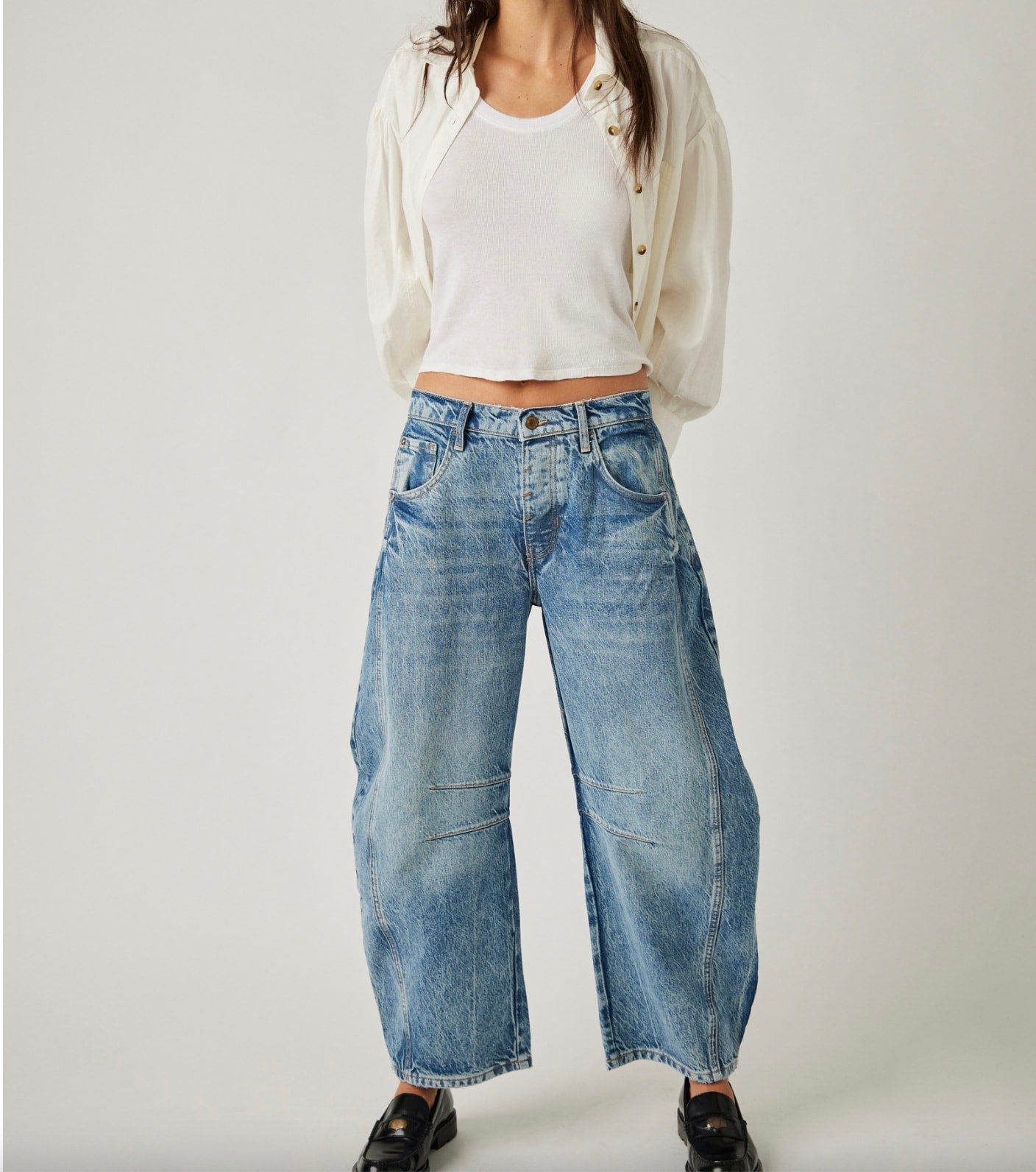 Mid-Rise Barrel Jeans (BUY 2 Free Shipping)