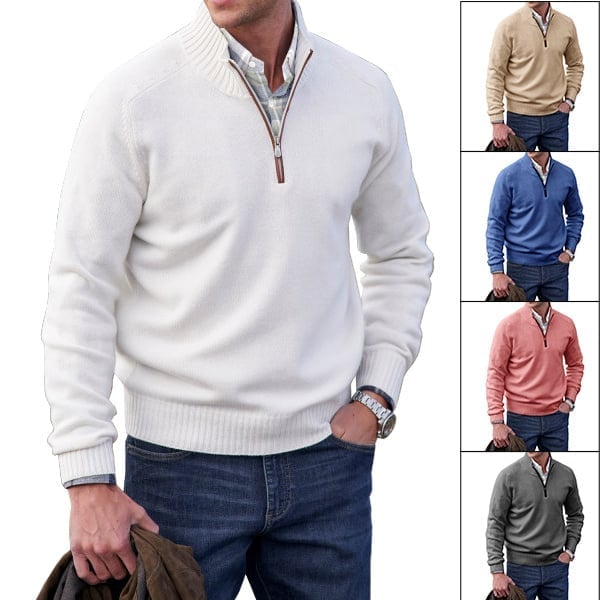 Men's Cashmere Zipper Basic Sweater (Buy 2 Free Shipping)