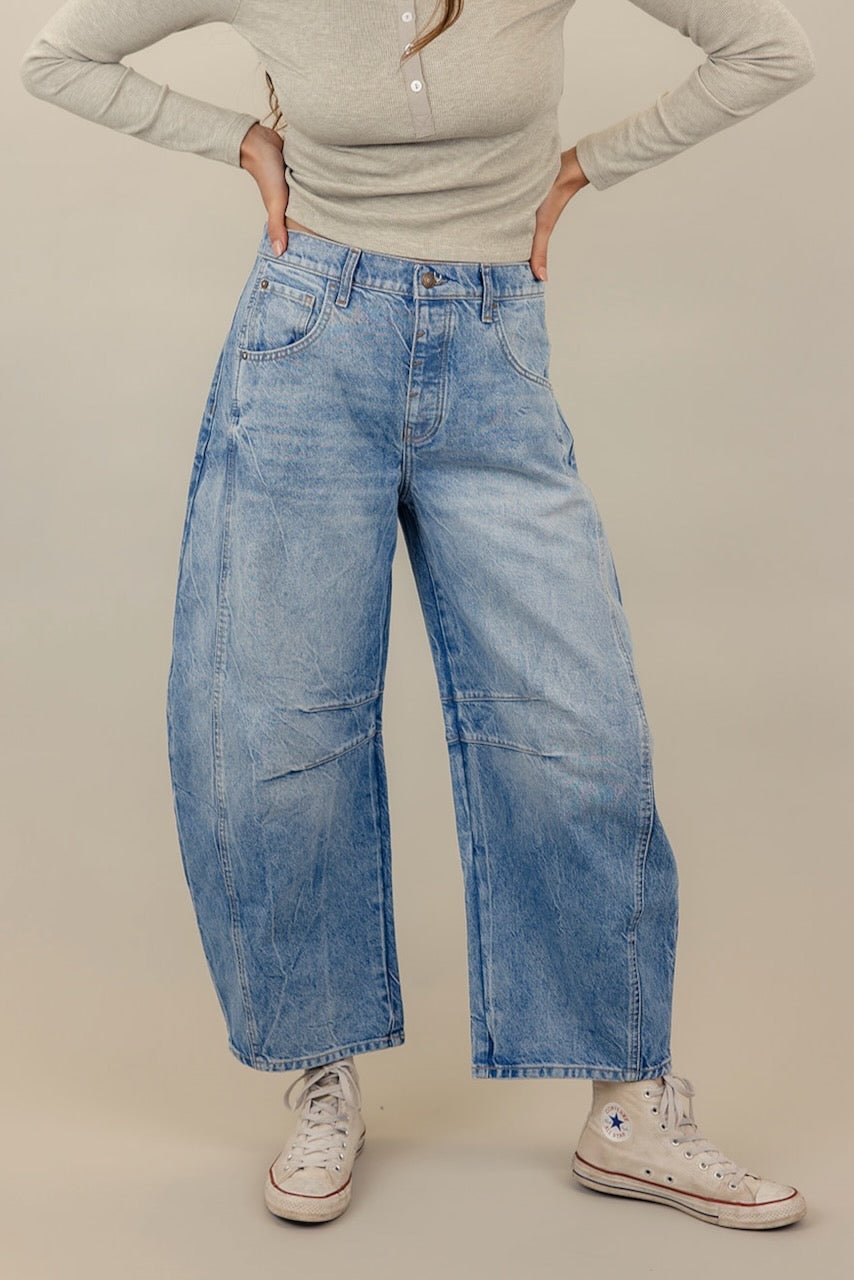 Mid-Rise Barrel Jeans (BUY 2 Free Shipping)