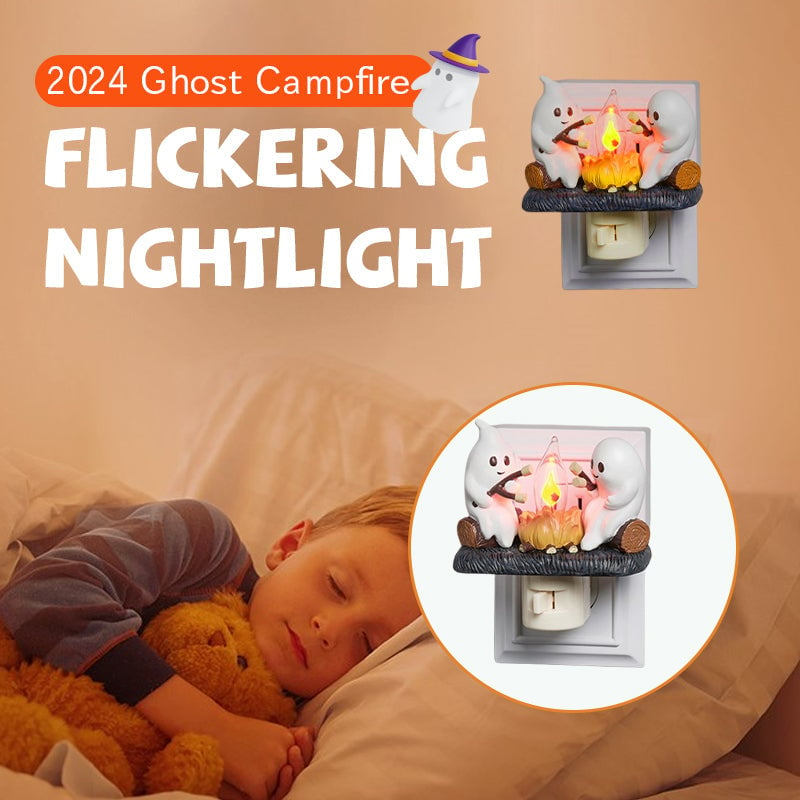 🔥2024 Ghost Campfire Flickering Nightlight✨🎃👻Buy 3 save 10%