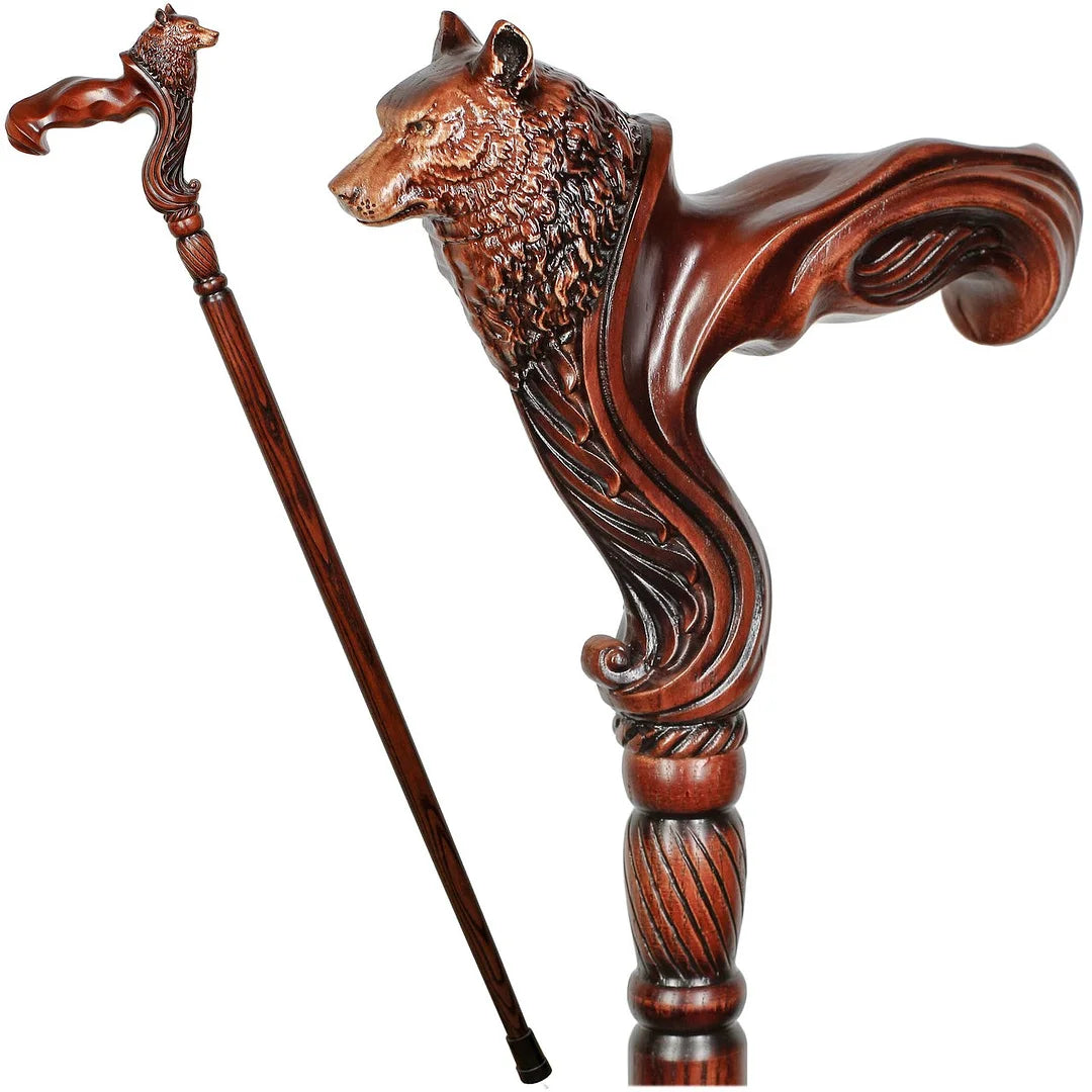 Designer Art Wooden Cane badass Walking Stick Horse with Saddle, Fancy decorative canes for ladies and men