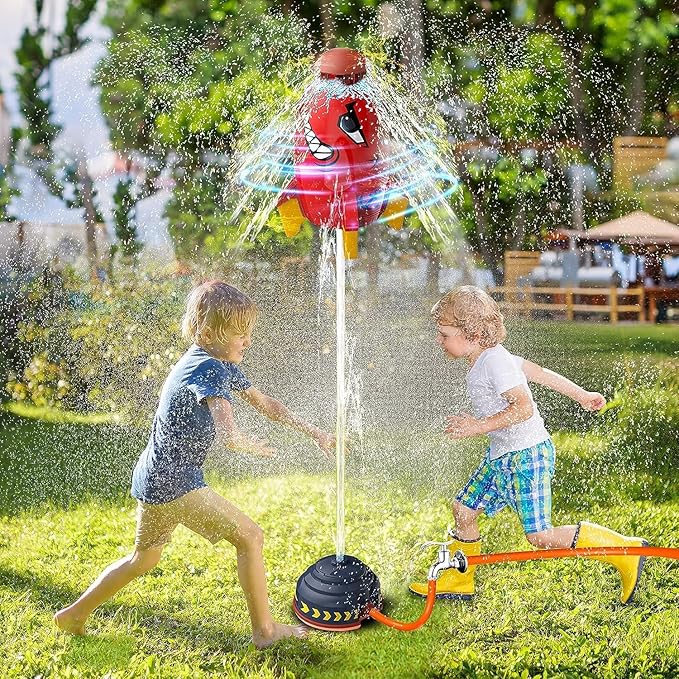 Water Rocket Launcher Sprinkler for Kids Outdoor Play