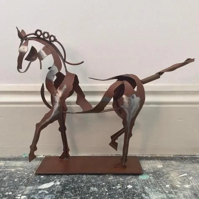 Handmade Adonis Metal Horse Sculpture