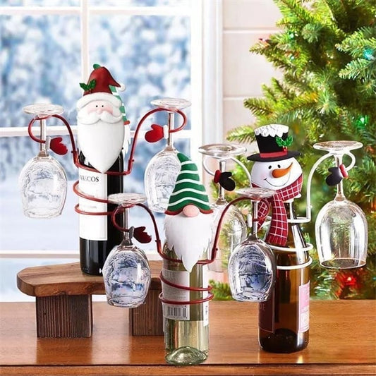 🎄 Holiday Wine Bottle Glass Holders