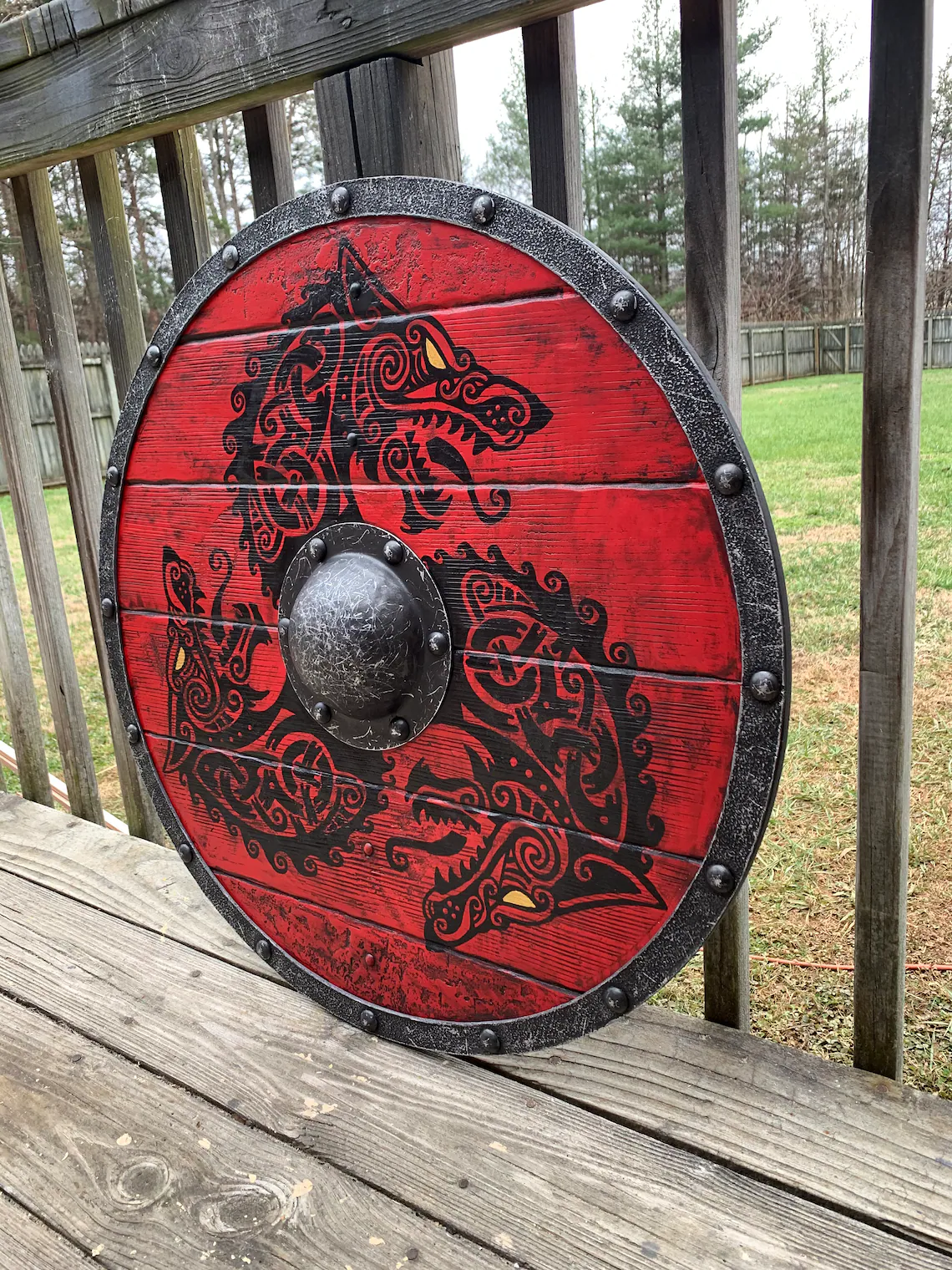 Battle Damaged Viking Wooden Shield 30CM