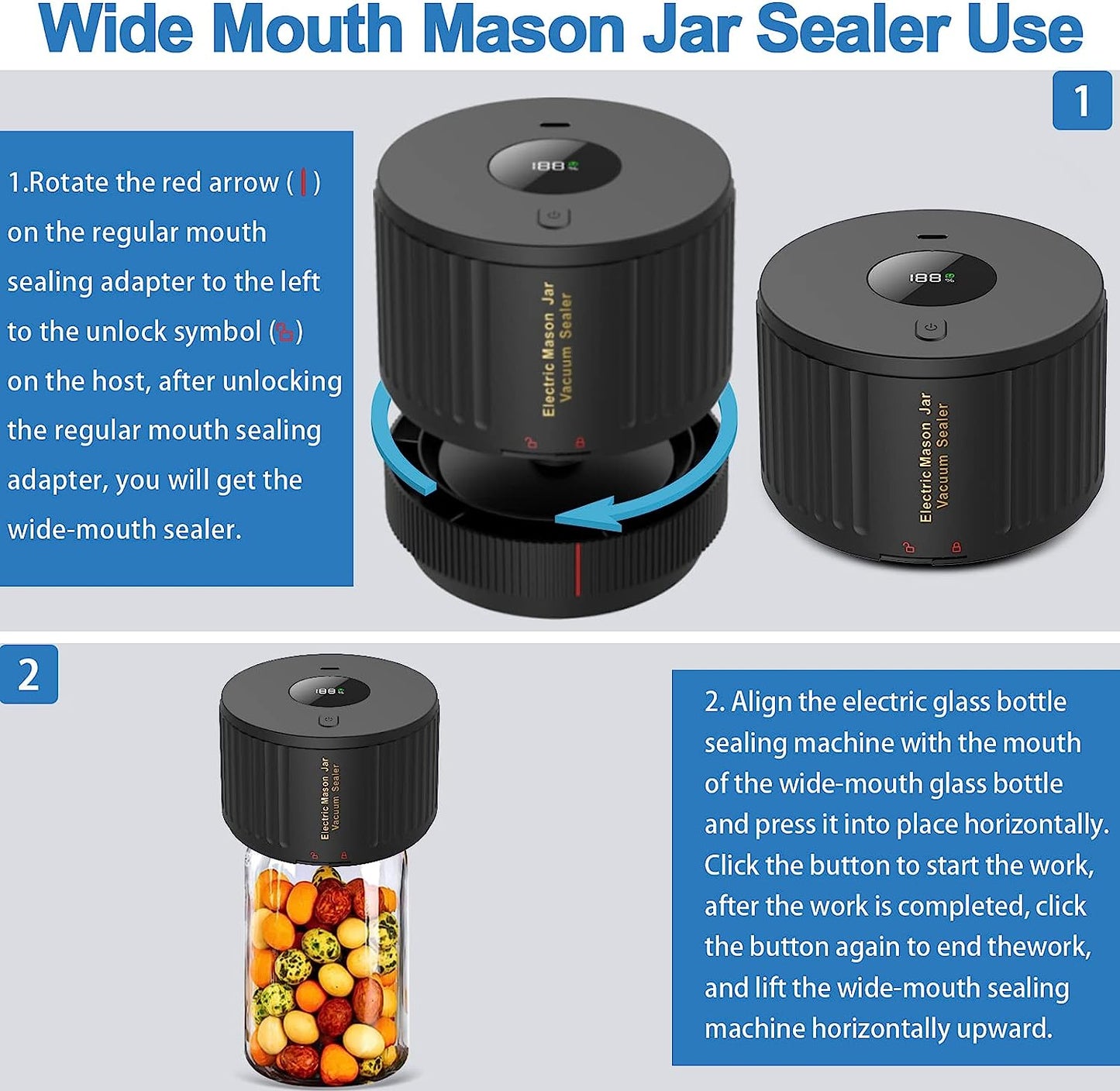 🎄Christmas Sale🎅Electric Vacuum Sealer For Mason Jars