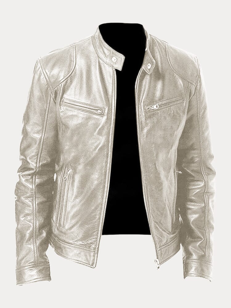 Biker Casual Zipper Leather Jacket