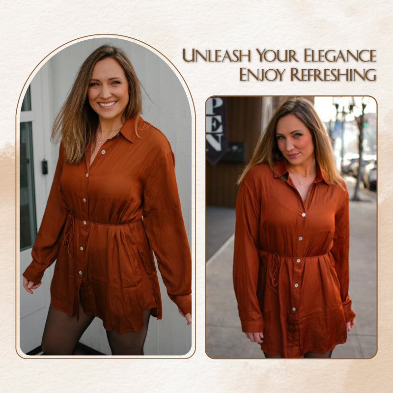 Women's Solid Color Long Sleeve Shirt Suit