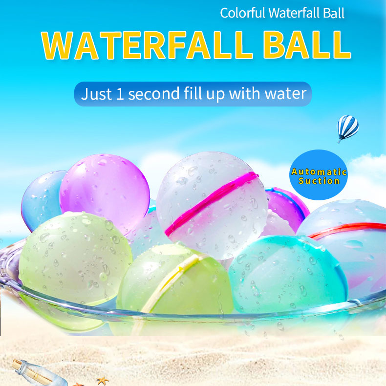 A reusable water balloon, quickly fillable with water for children to refill and reuse