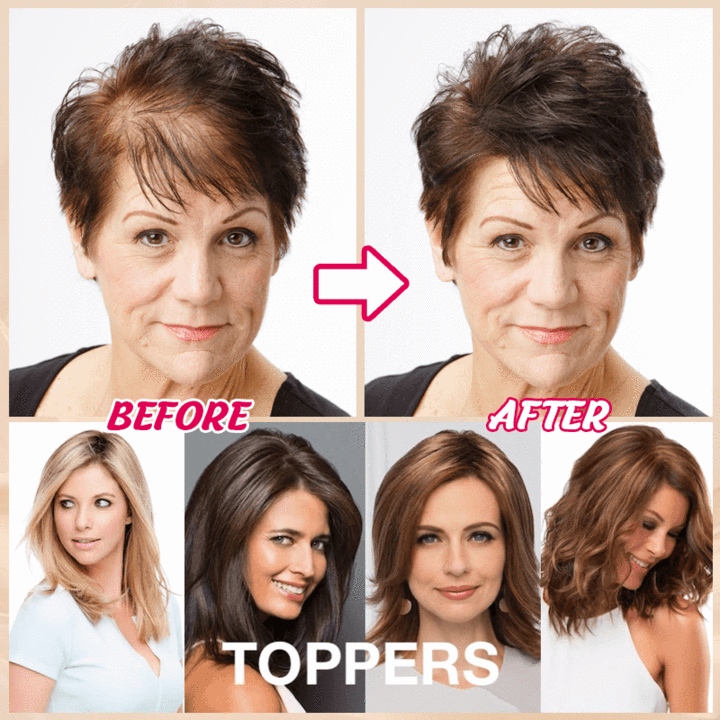 HOT SALE🔥 45% OFF|SHORT NATURAL  HAIR TOPPERS With Bangs