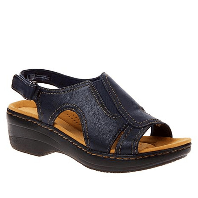 2023 New Fashion Casual Leather Wedge Sandals