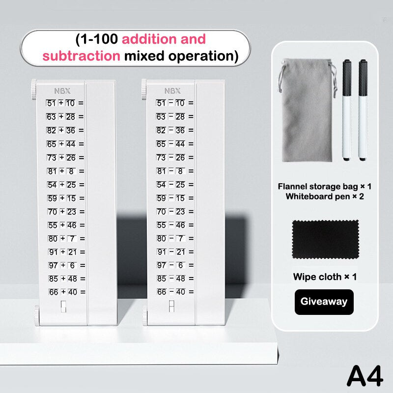 Arithmetic digit board for children's practice.