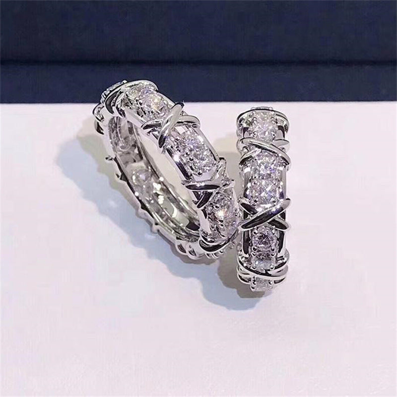 Cross full diamond ring