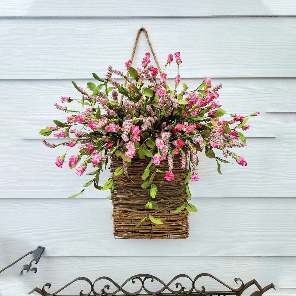 🎁🔥Promotion -50% OFF💐Cream Hydrangea Door Hanger Basket Wreath