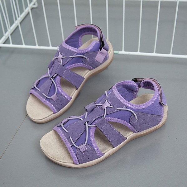 Beach sandals female low gang round head