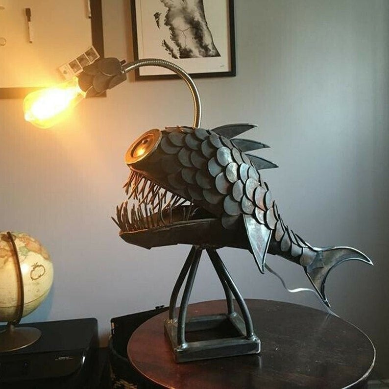 🐟🐟Angler Fish Lamp-Best Home Decor Custom Art🔥🔥