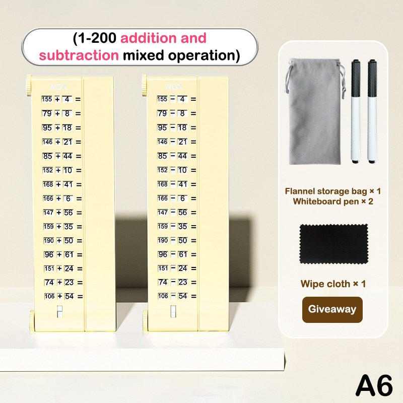 Arithmetic digit board for children's practice.