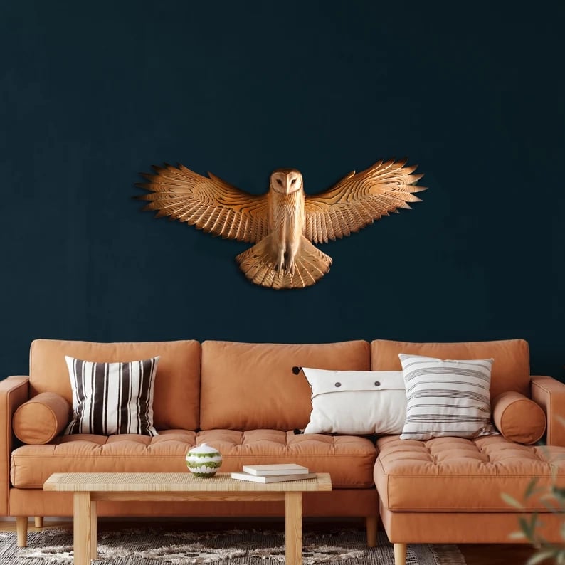 49% OFF-Barn Owl Wall Art - Hand Carved Art