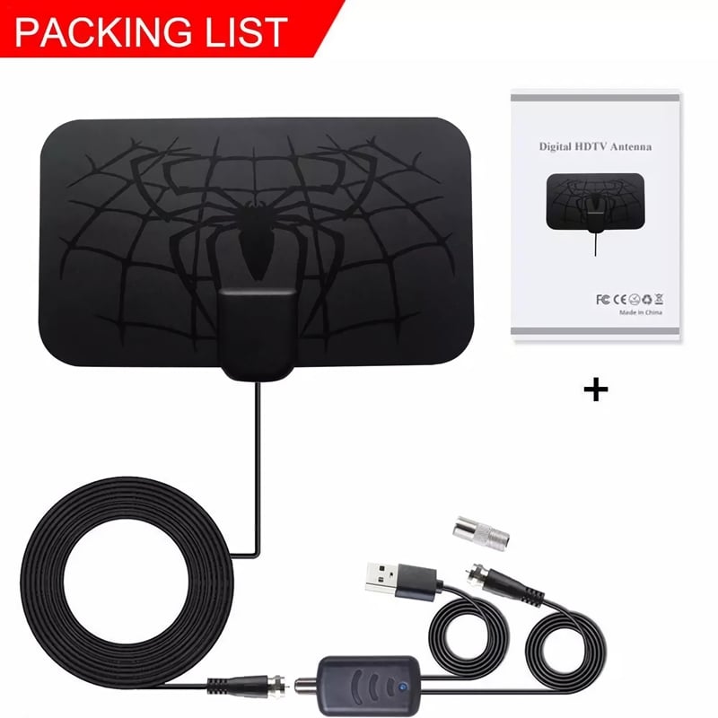 Spider pattern new HDTV cable antenna 4K (5G chip, 🌎 can be used worldwide)