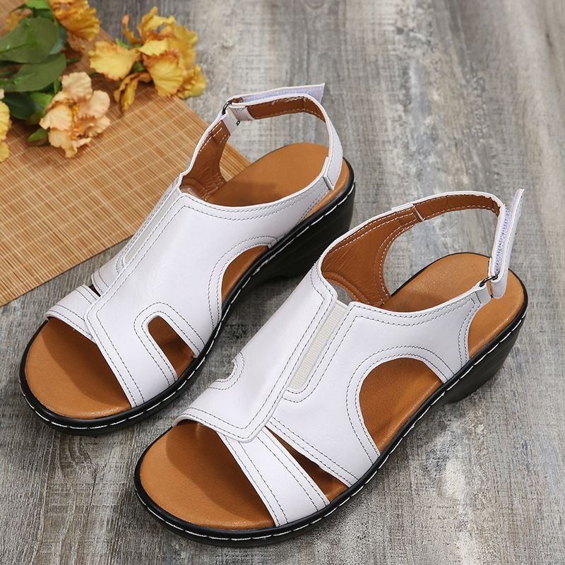 2023 New Fashion Casual Leather Wedge Sandals