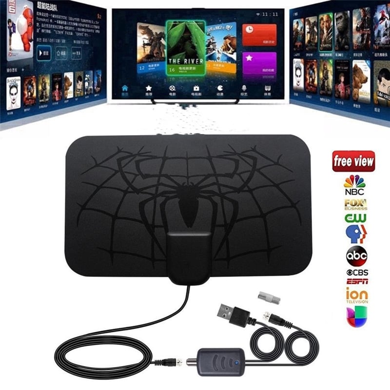 Spider pattern new HDTV cable antenna 4K (5G chip, 🌎 can be used worldwide)