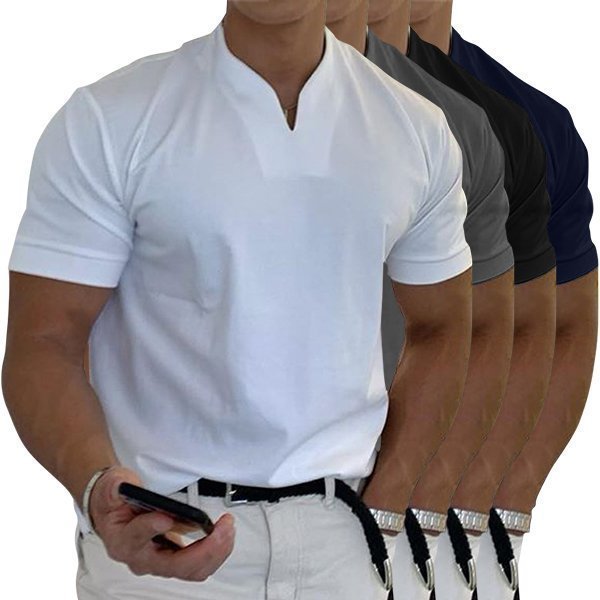 🔥2023 Men Gentlemans business Short Sleeve Fitness T Shirt